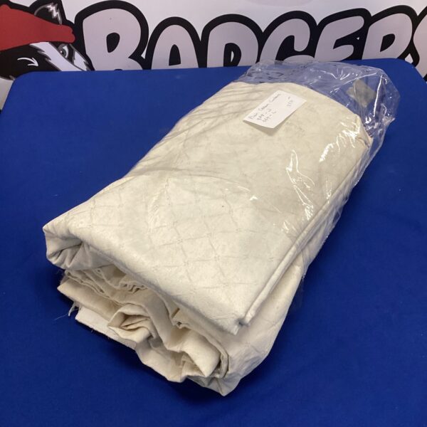Plain cream curtains measuring 8ft wide and 6ft long.