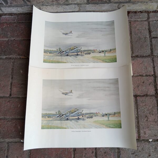 D-Day preparations at Greenham Common depicted in a detailed aviation print.