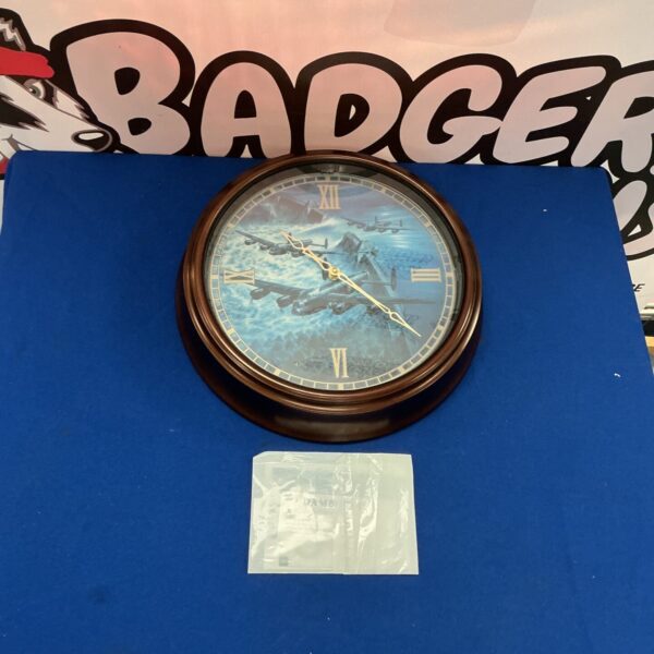 Vintage Dam Busters wall clock, WWII aviation collectible.