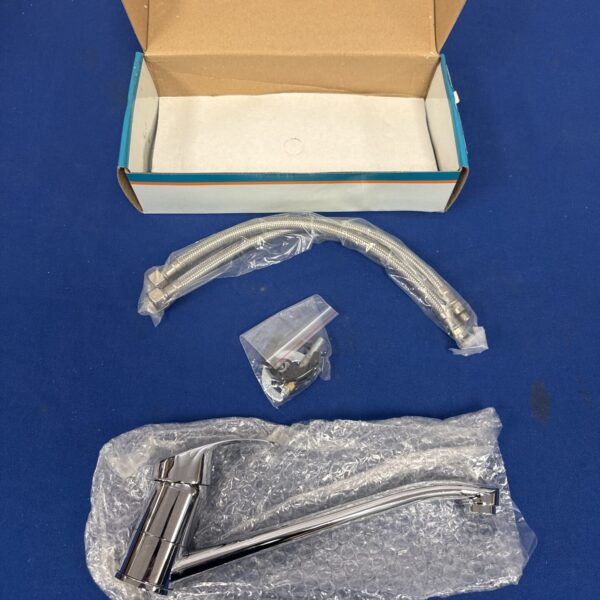 Chrome Delfin monobloc kitchen mixer tap in excellent condition.