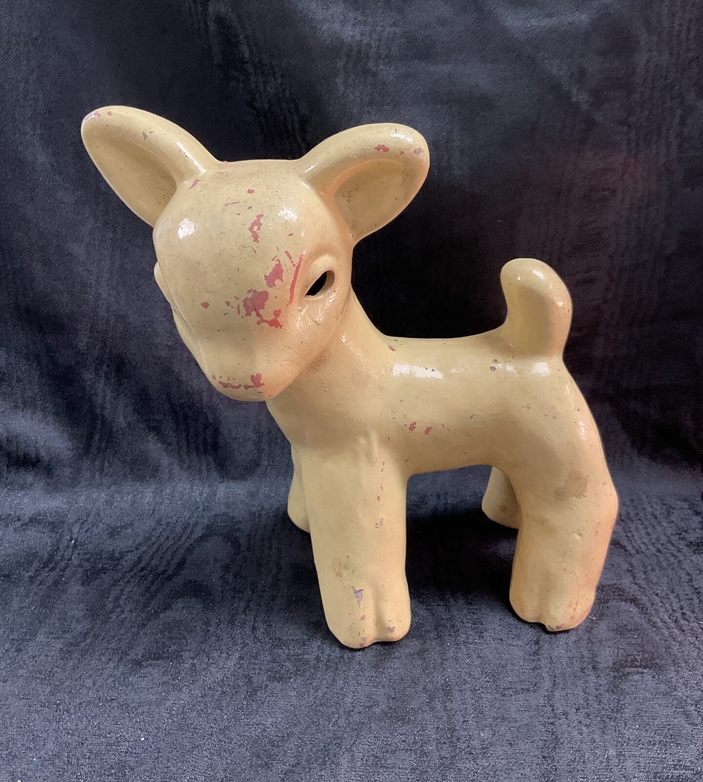 Vintage Denby pottery lamb figurine, a charming collectible stoneware animal.