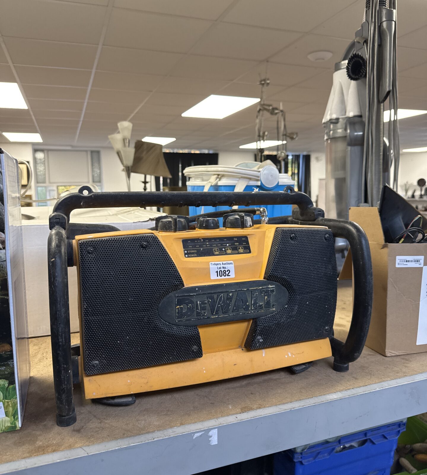 Rugged Dewalt DCR015 site radio for job sites and workshops.