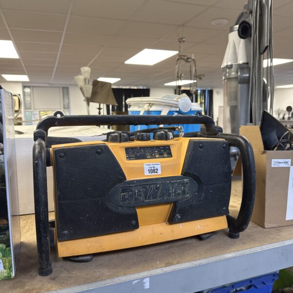 Rugged Dewalt DCR015 site radio for job sites and workshops.