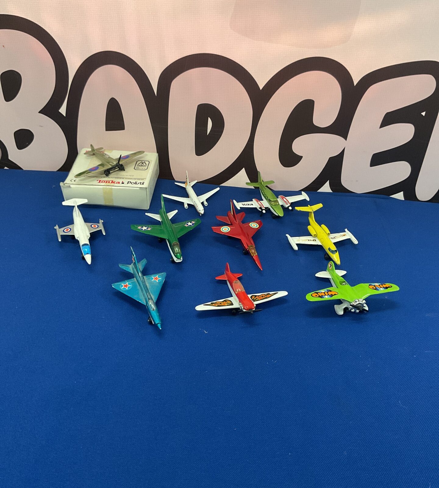 Vintage diecast planes lot including Matchbox and Hurricane models.