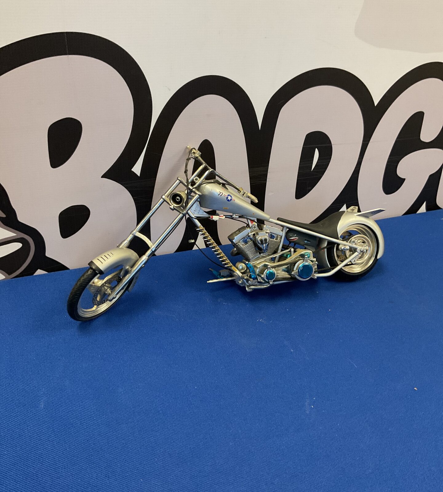 Detailed diecast US Air Force motorbike model for collectors.