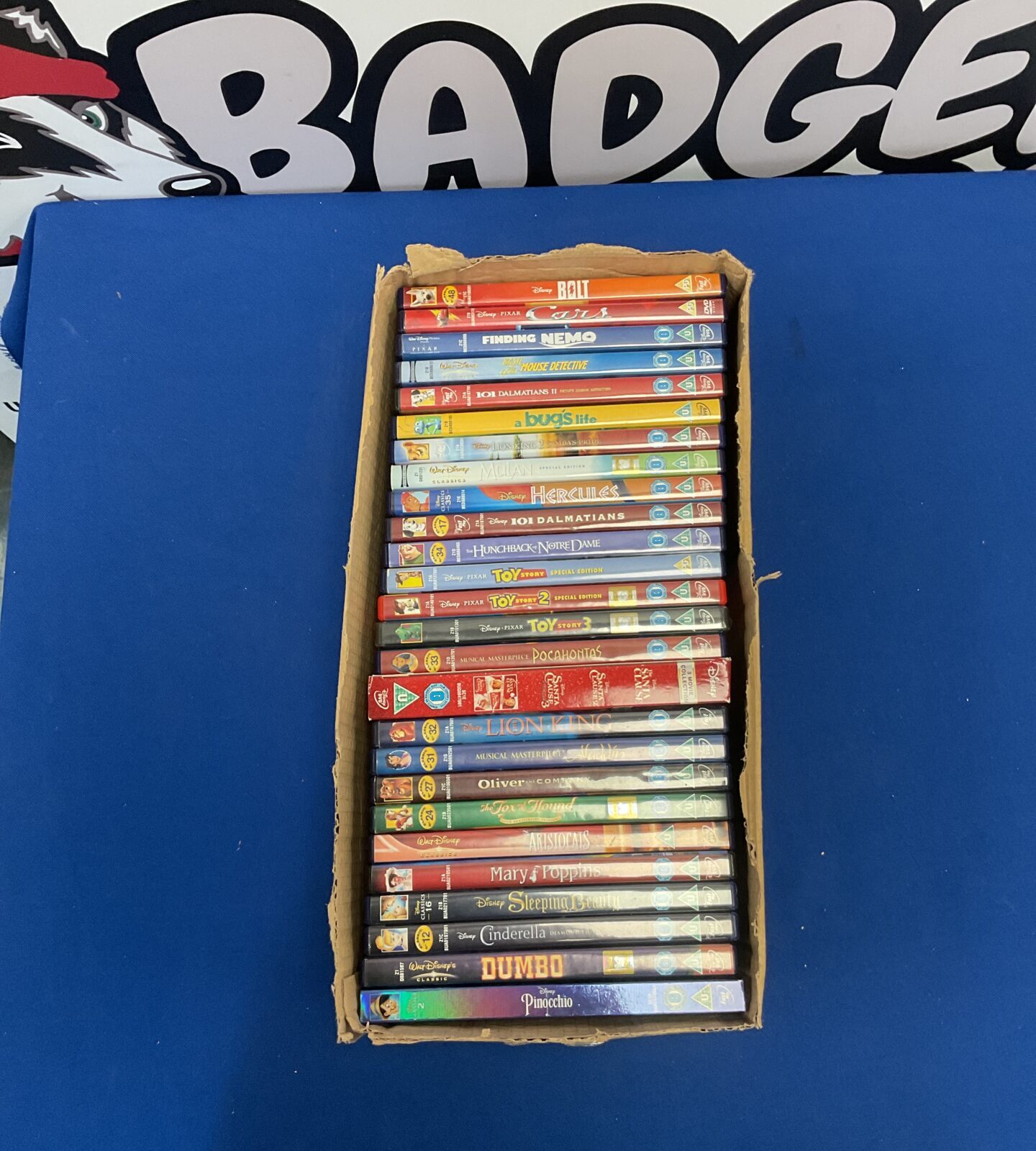 Disney DVD collection lot for family movie nights.