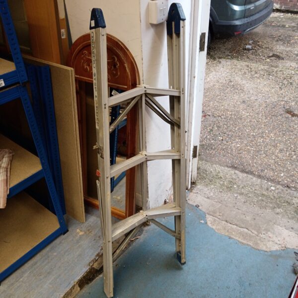 Silver Draper folding step ladder for household use.