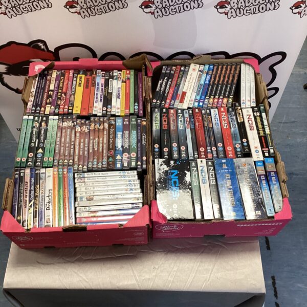 Lot of DVD box sets including NCIS and The Karate Kid.