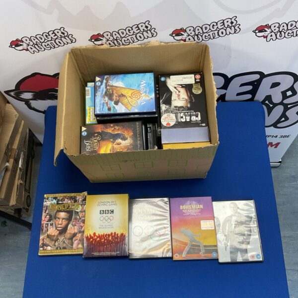 Mixed lot of DVDs including James Bond, Harry Potter, and Disney films.