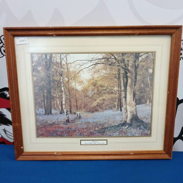 Framed Edward Wilkins Waite beechwood forest print for home decor.