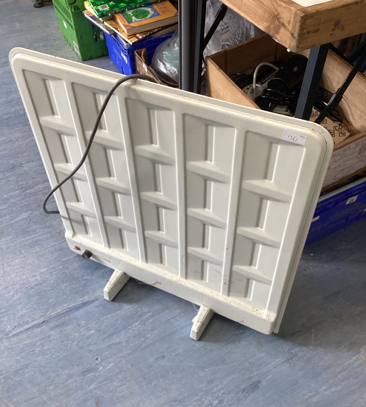 Vintage Electrolux electric radiator with perforated metal front.