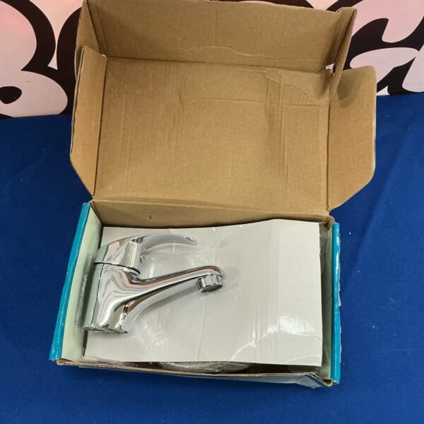 Vintage Elfin chrome bathroom taps in original packaging.