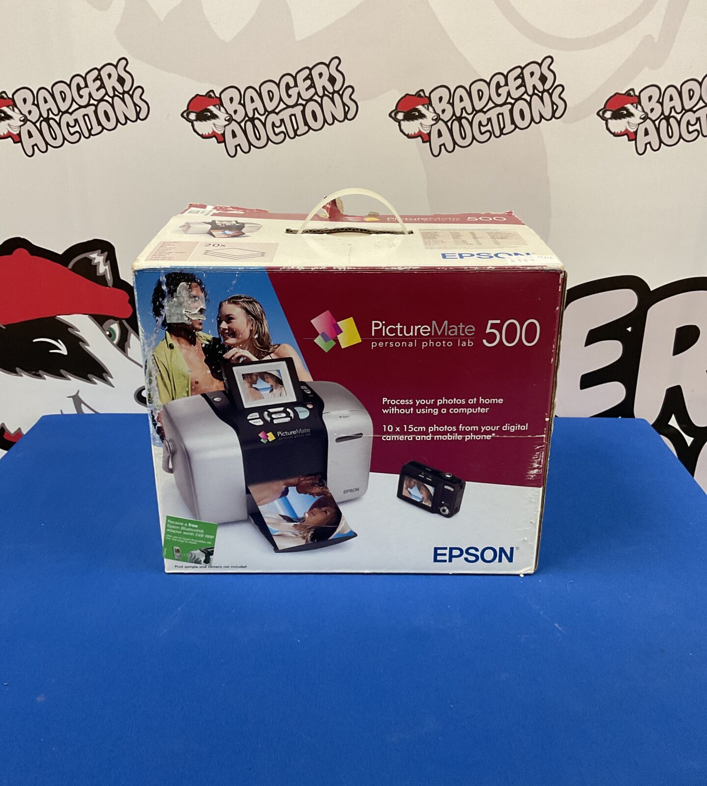 Epson PictureMate 500 personal photo lab for instant photo printing.