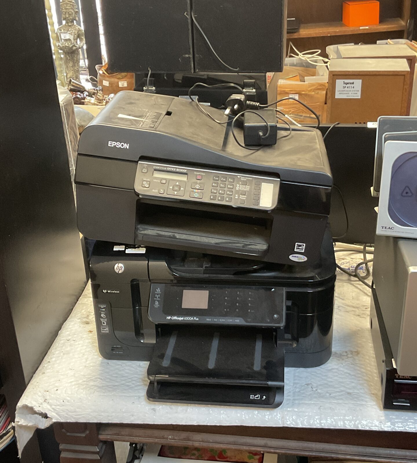 Epson BX300F and HP Officejet 6500A Plus office printers for sale.
