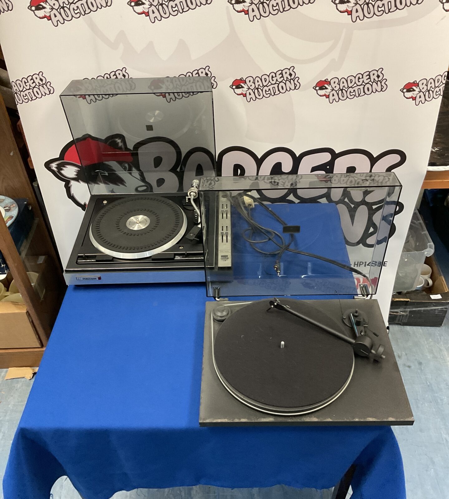 Vintage Ferguson turntable record player in used condition.