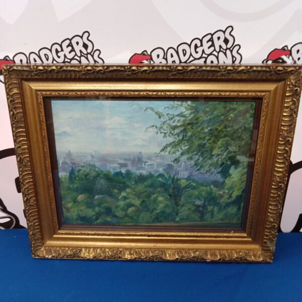 Vintage F G Trott oil painting of a tranquil Hampstead landscape.