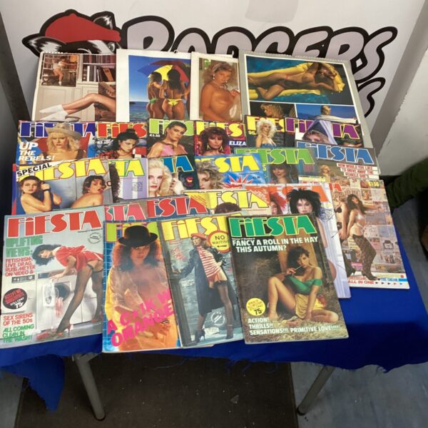Vintage Fiesta magazines and calendars in a lot for collectors.