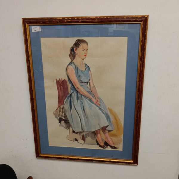 Vintage G Horner watercolour portrait of a distinguished lady.