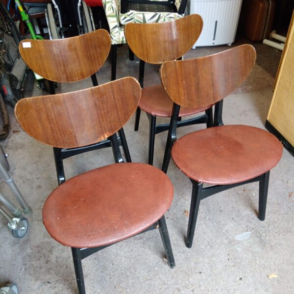 Vintage G-Plan dining chairs set of four with teak frames.