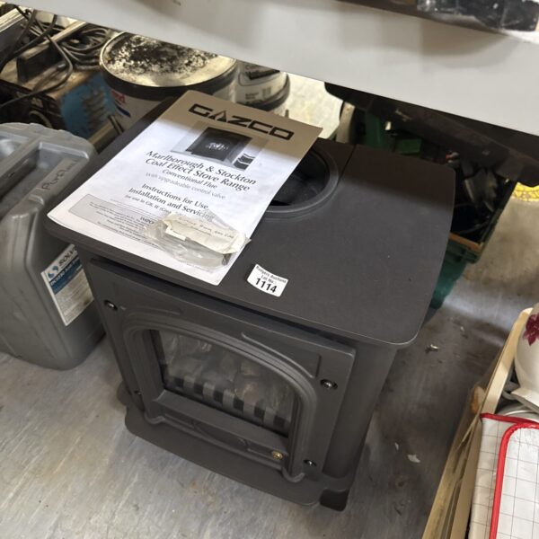 Front view of a vintage Gazco Marlborough coal effect gas stove.