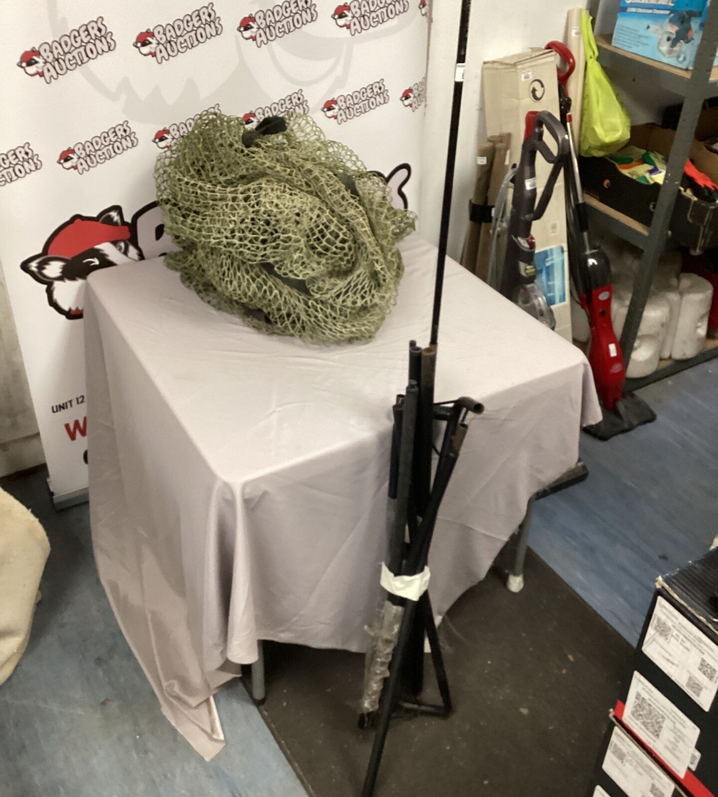 Portable golf practice net for backyard training.