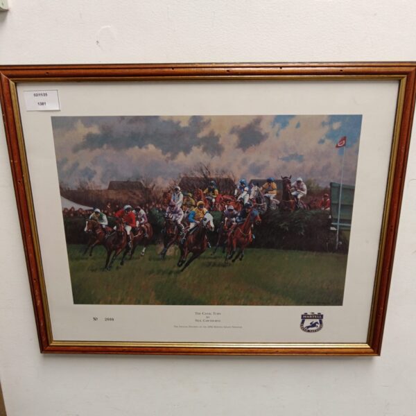 Framed Neil Cawthorne print of the Grand National Canal Turn.