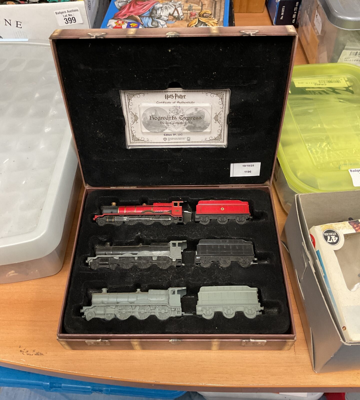 Detailed diecast model of the Hogwarts Express from Harry Potter.
