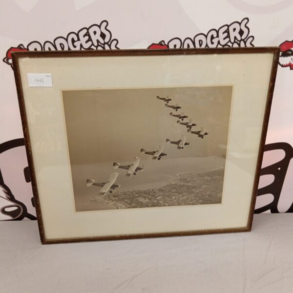 Vintage framed print of a Hawker Hind RAF aircraft formation.