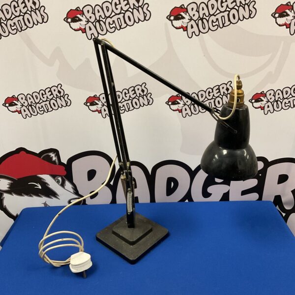 Black Herbert Terry Anglepoise lamp, vintage industrial design.