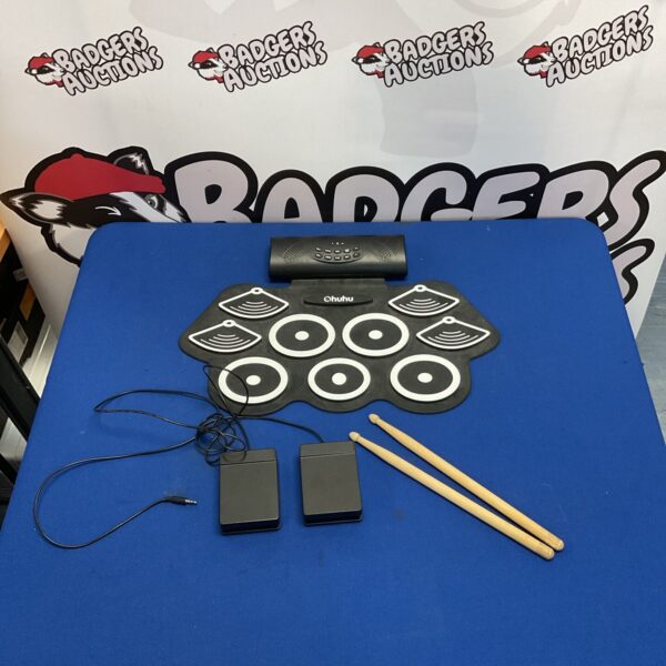 Huhu electric drum pad kit with sticks and pedals