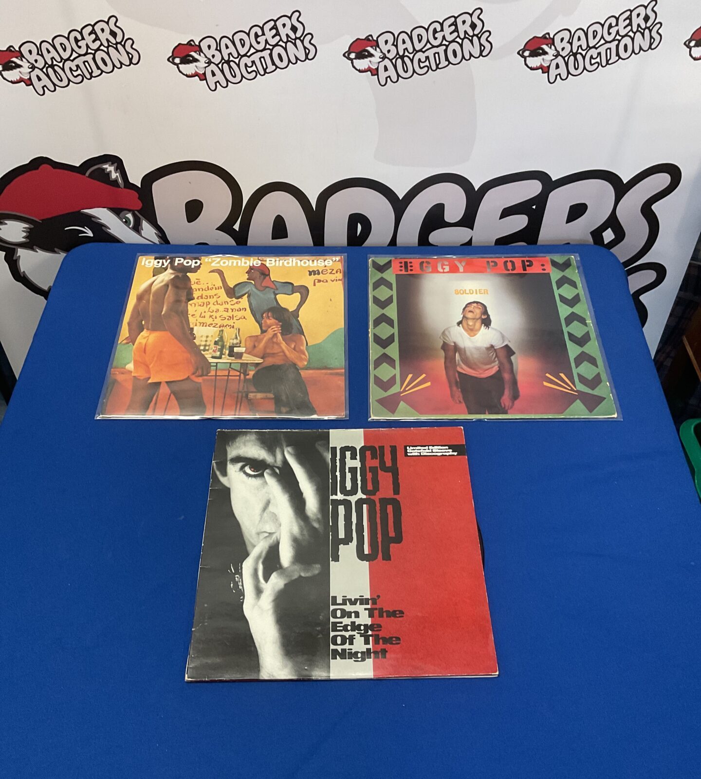Iggy Pop LP lot of three vinyl records for collectors.