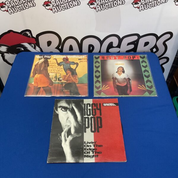 Iggy Pop LP lot of three vinyl records for collectors.