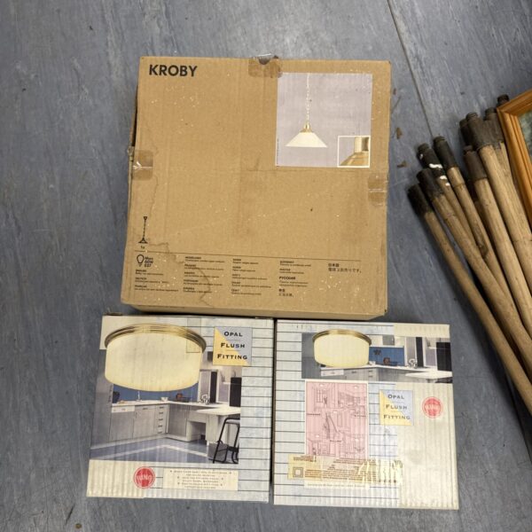 Ikea Kroby ceiling light in original packaging, retro design.
