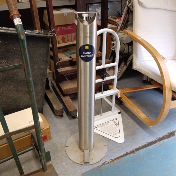 Stainless steel Ilnona foot pedal hand sanitizer dispenser for hygiene.