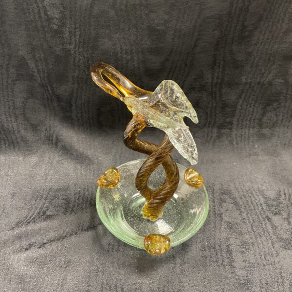 Vintage Murano glass swan cigar holder with twisted stem.