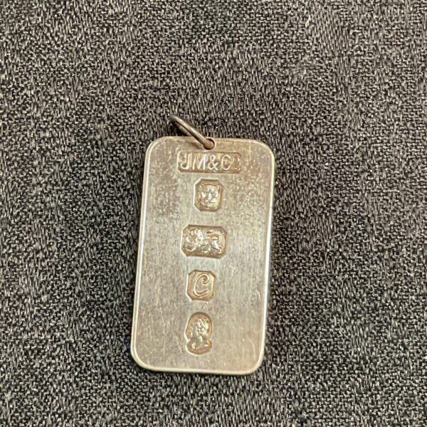 Hallmarked Sterling Silver Silver Ingot Pendant 14.8g