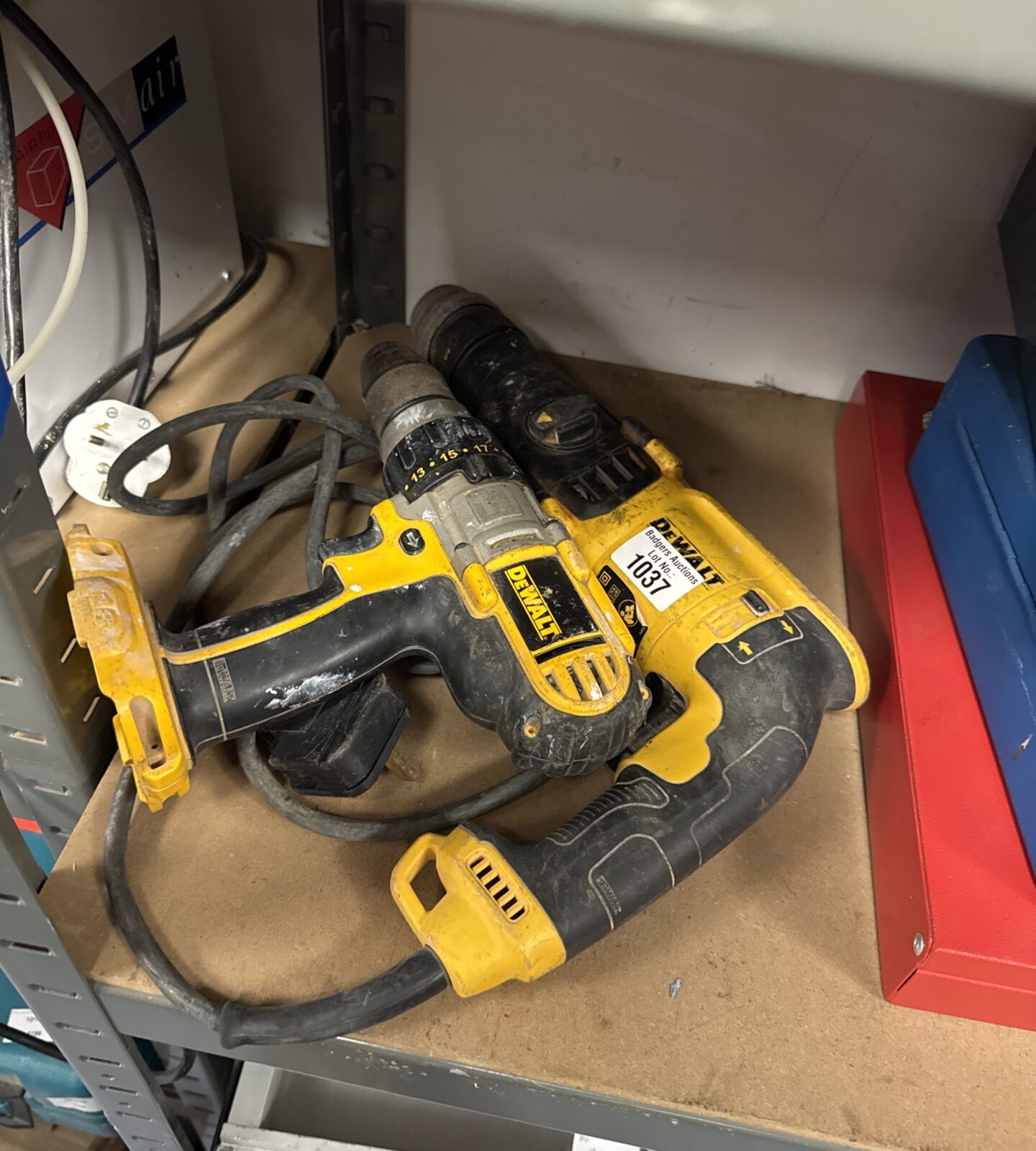Dewalt corded drill (spares/repairs - plugged in inoperative) with cordless drill (untested)