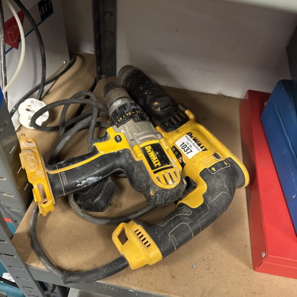 Dewalt corded drill (spares/repairs - plugged in inoperative) with cordless drill (untested)