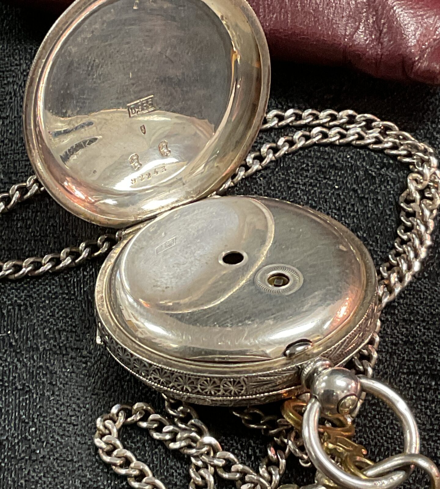 sterling silver pocket watch working - Image 2