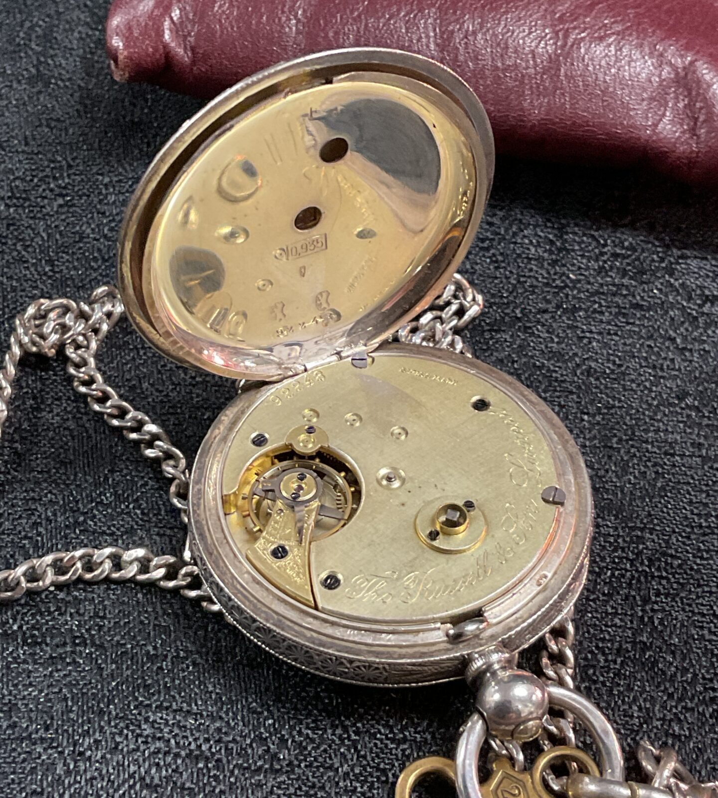 sterling silver pocket watch working - Image 3