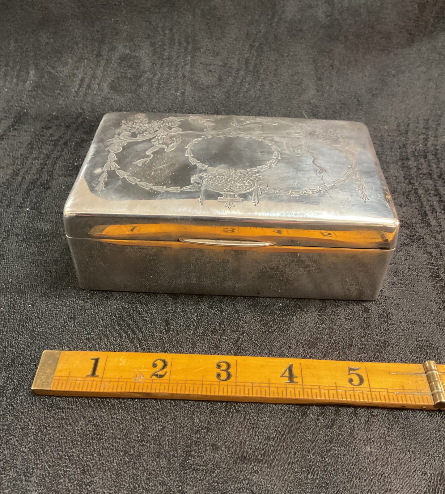 Hallmarked Sterling silver jewellery box AJ Zimmerman Birmingham