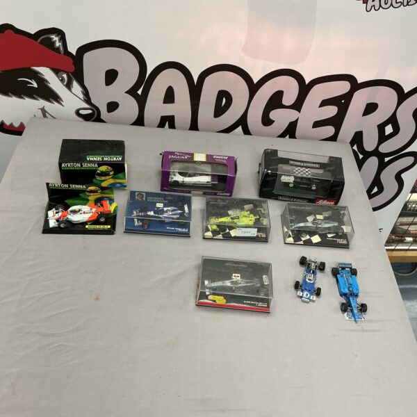 Selection of Die cast Racing cars inc Jaguar XJR 11