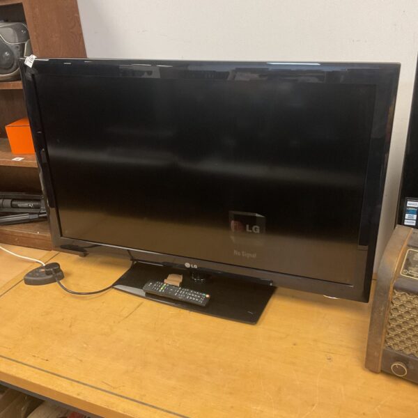 LG 42” flat screen television with remote control for home entertainment.