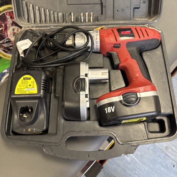 Powerbase Xtreme cordless drill in carrying case, untested.