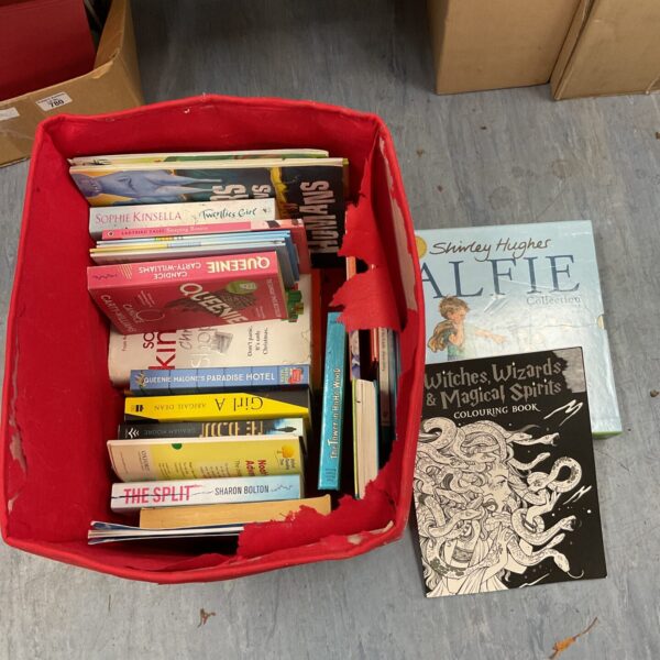box of mixed books inc shirley hughes my alfie collection