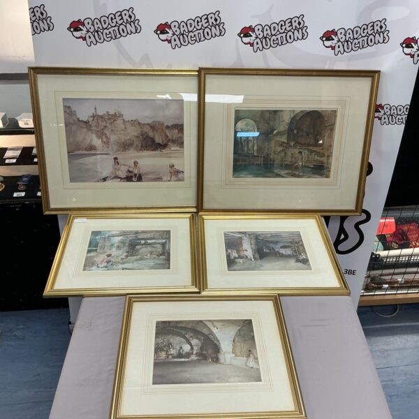 Set of four Sir William Russell Flint prints in gilt frames.