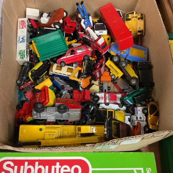 Box full of mixed diecast models inc corgi and tonka