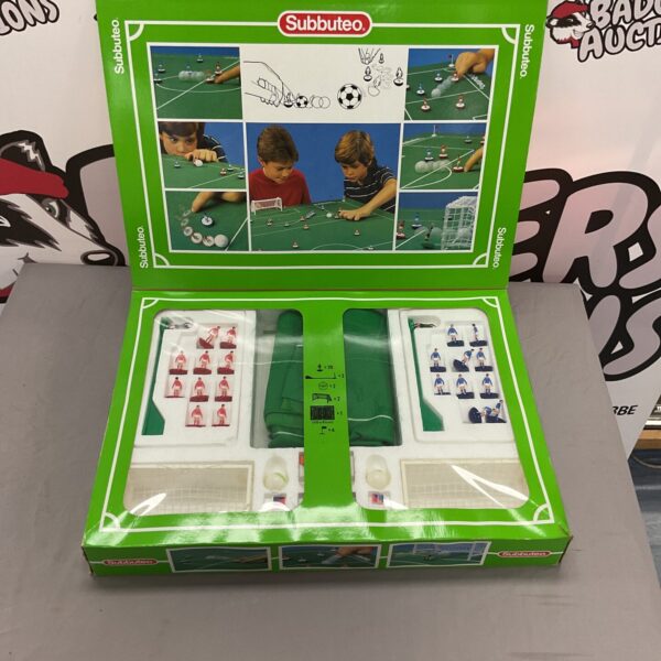 Boxed vintage Subbuteo football game, a classic tabletop game.