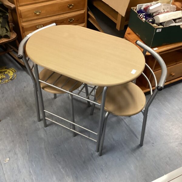 table and two chairs