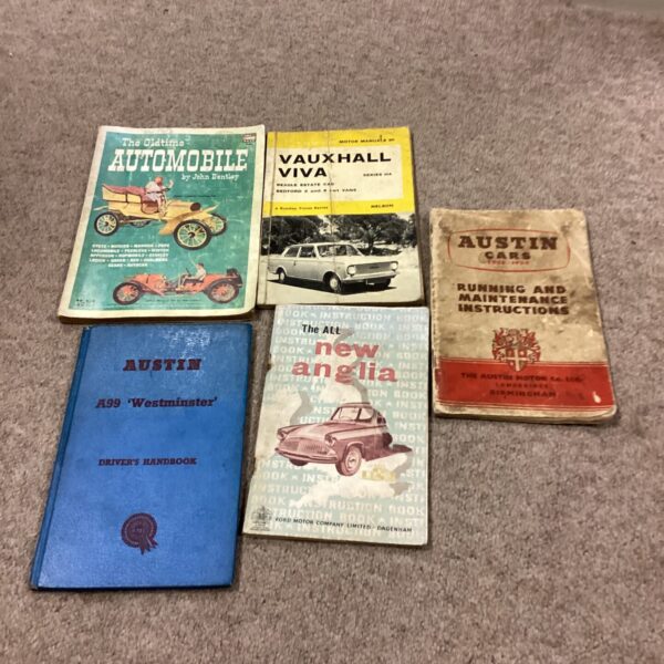 Five vintage drivers manuals inc austin, A99 westminster, austin cars 1936 - 1939 & vauxhall viva